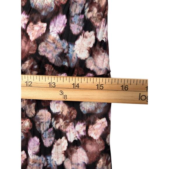 VINCE Micro Painted Floral Twist Drape Midi Dress Womens Size 10 Pleated A-Line - Picture 8 of 10